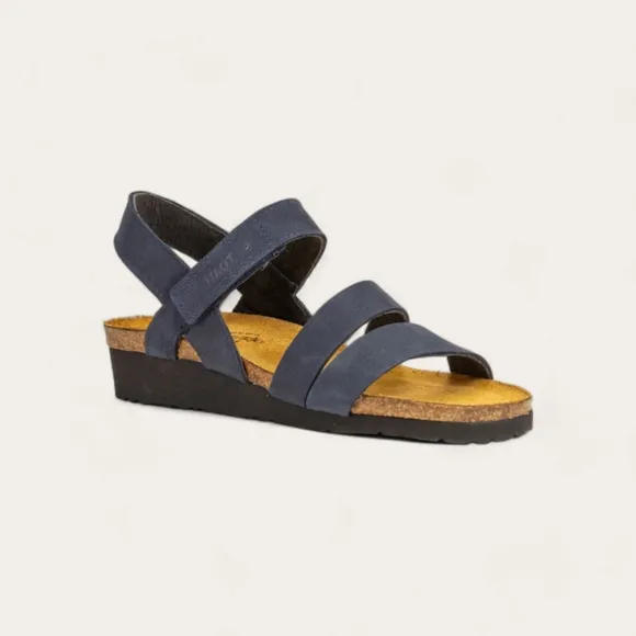 NWOT Naot Kayla Sandal in Navy Velvet Nubuck