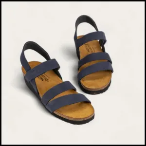 NWOT Naot Kayla Sandal in Navy Velvet Nubuck