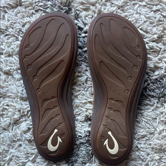NWOT Olukai U’i Women’s Leather Beach Sandals Silver