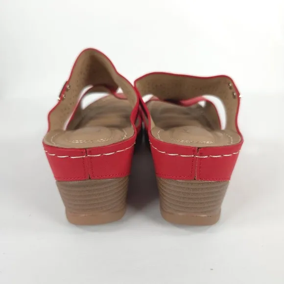 NWOT SHIBEVER Low Comfortable Wedge Platform Sandal Open Toe Slip On Sz 39 US 8