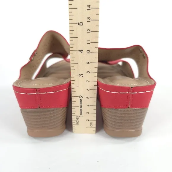 NWOT SHIBEVER Low Comfortable Wedge Platform Sandal Open Toe Slip On Sz 39 US 8