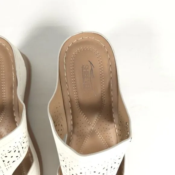 NWOT SHIBEVER Low Comfortable Wedge Sandal Open Toe Slip On Size 42