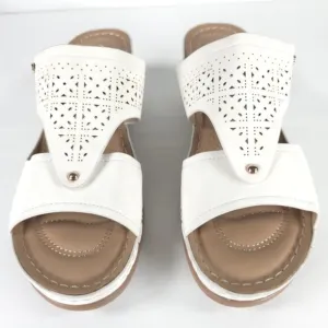 NWOT SHIBEVER Low Comfortable Wedge Sandal Open Toe Slip On Size 42