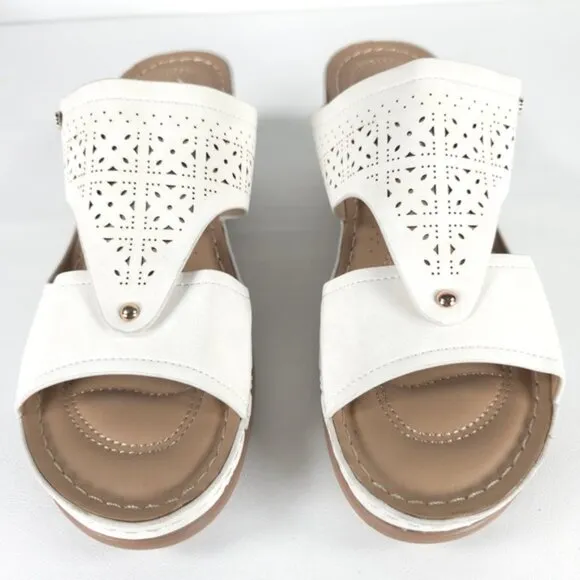 NWOT SHIBEVER Low Comfortable Wedge Sandal Open Toe Slip On Size 42