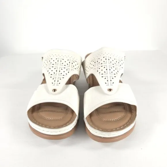 NWOT SHIBEVER Low Comfortable Wedge Sandal Open Toe Slip On Size 42