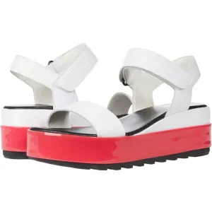NWOT • Sorel • Cameron™ Flatform Sandal • 🖤🩷🤍 White/Punch Pink 🤍🩷🖤 • 8.5