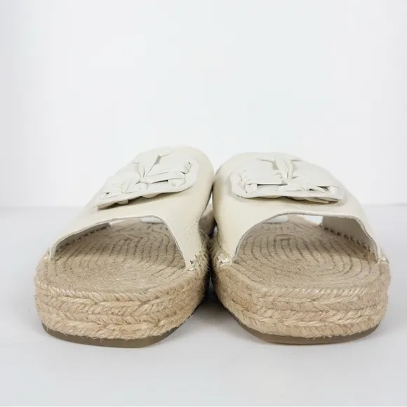 NWOT Tory Burch Woven Double T Espadrille Slide Sandals