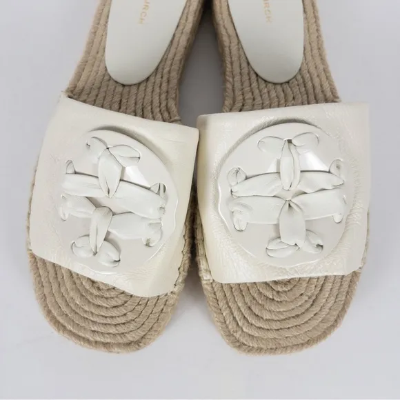 NWOT Tory Burch Woven Double T Espadrille Slide Sandals