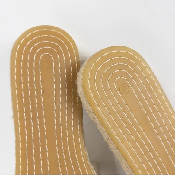 NWOT Tory Burch Woven Double T Espadrille Slide Sandals