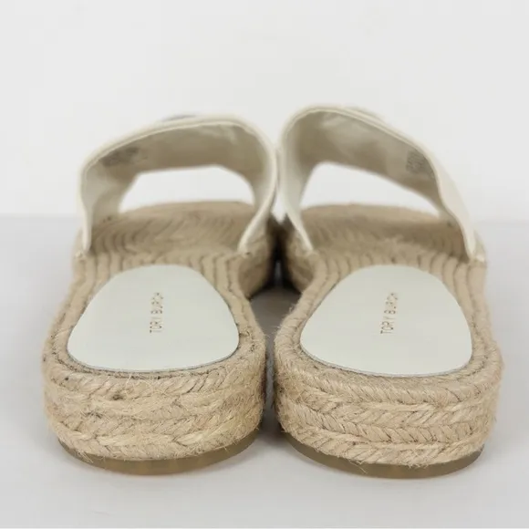 NWOT Tory Burch Woven Double T Espadrille Slide Sandals