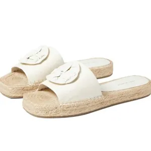 NWOT Tory Burch Woven Double T Espadrille Slide Sandals