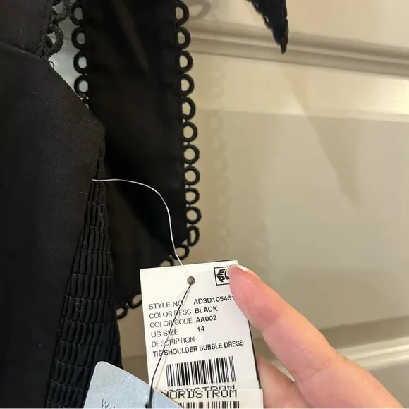 NWT Adrianna Papell Tie Shoulder Bubble Mini Dress