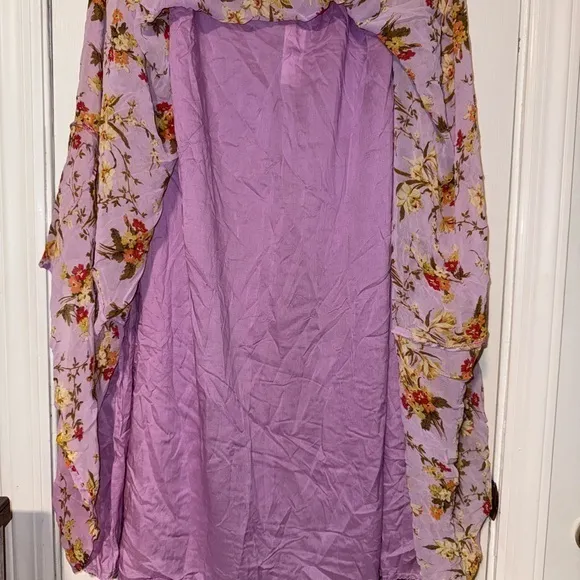NWT, Anthropologie Boho Chic Midi Skirt, Size 14,‎ Lavender Floral