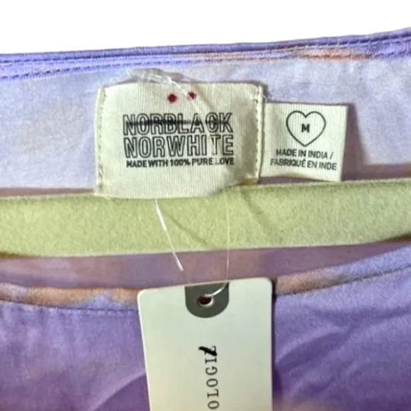 NWT Anthropologie NorBlack NorWhite Sonne Tie-Dye‎ Tunic Dress Lavender M