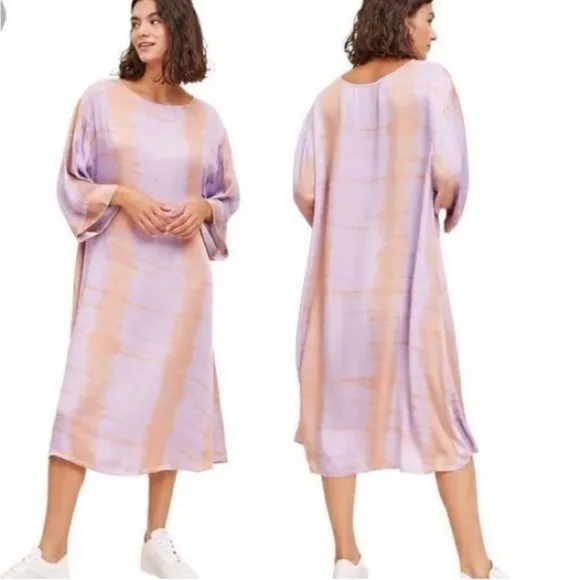 NWT Anthropologie NorBlack NorWhite Sonne Tie-Dye‎ Tunic Dress Lavender M