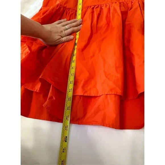 NWT Anthropologie WHIT TWO Flouncy Ruffled Orange Oversized Nap Maxi Dress S