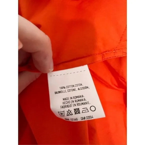 NWT Anthropologie WHIT TWO Flouncy Ruffled Orange Oversized Nap Maxi Dress S