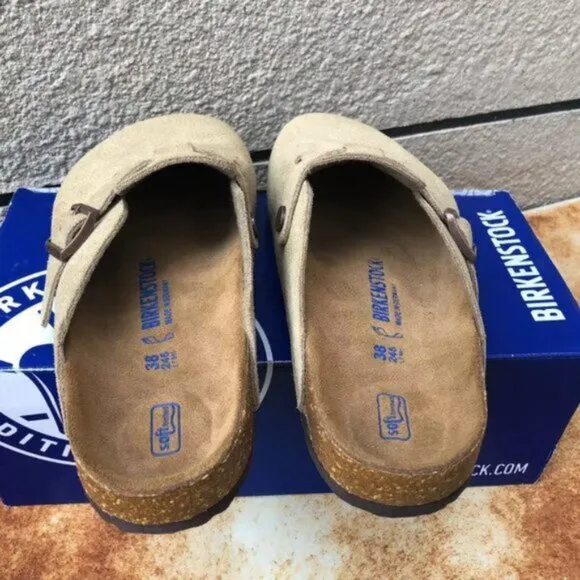 NWT  Birkenstock Boston Clog Suede Sandal Mink