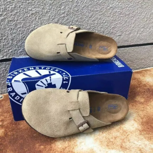 NWT  Birkenstock Boston Clog Suede Sandal Mink