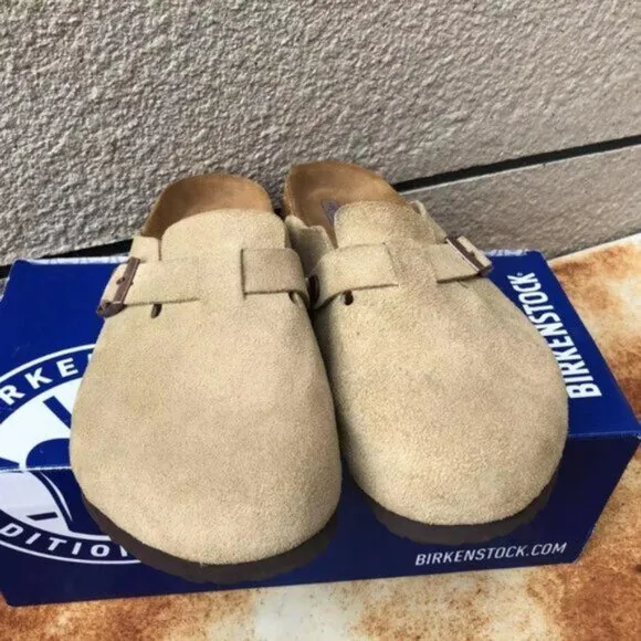 NWT  Birkenstock Boston Clog Suede Sandal Mink