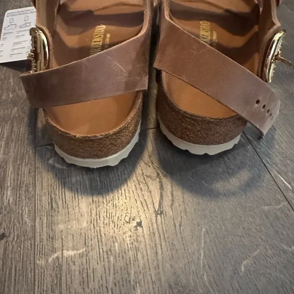 NWT Birkenstock Milano Big Buckle Oil Leather - Cognac