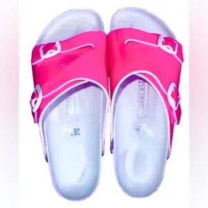 NWT Birkenstock “Zurich” neon pink patent sandals sz 40( US 9/9.5)