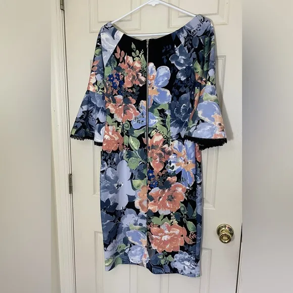 NWT Black Floral Off-Shoulders Dress Size 8