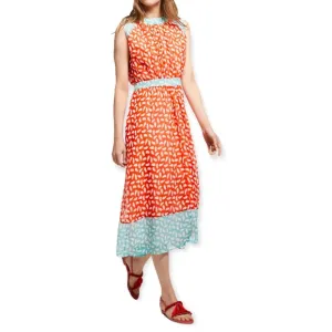 NWT Boden Sylvie Brush Stroke Dress in Blood Orange Size US 12