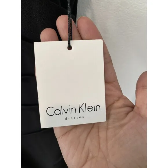 NWT Calvin Klein Black Sleeveless Career Cocktail Sheath Dress Women Sz 8