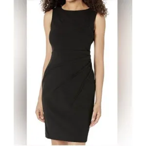 NWT Calvin Klein Black Sleeveless Career Cocktail Sheath Dress Women Sz 8