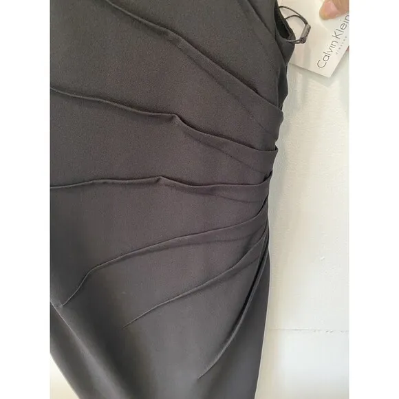 NWT Calvin Klein Black Sleeveless Career Cocktail Sheath Dress Women Sz 8