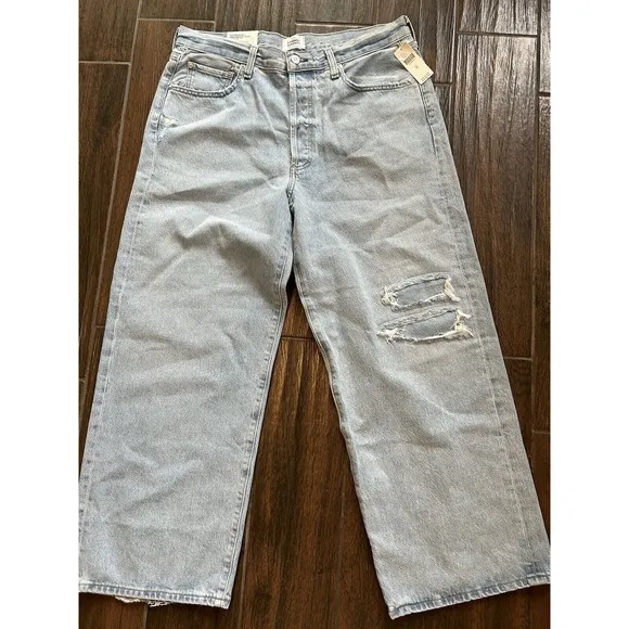 NWT Citizens Of Humanity Low Rise Baggy Crop Color Cascade Womens Jeans Sz 30