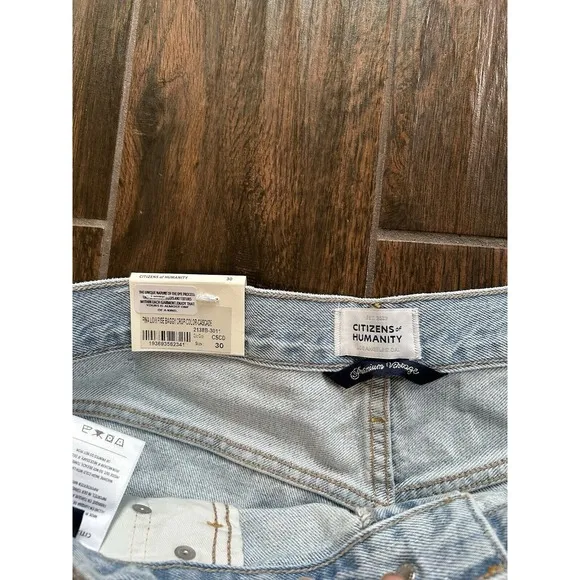 NWT Citizens Of Humanity Low Rise Baggy Crop Color Cascade Womens Jeans Sz 30