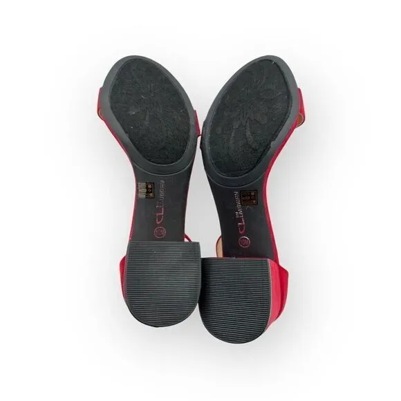 NWT CL By Laundry Womens Jody Super Suede Sandals Ruby Red Size 10M
