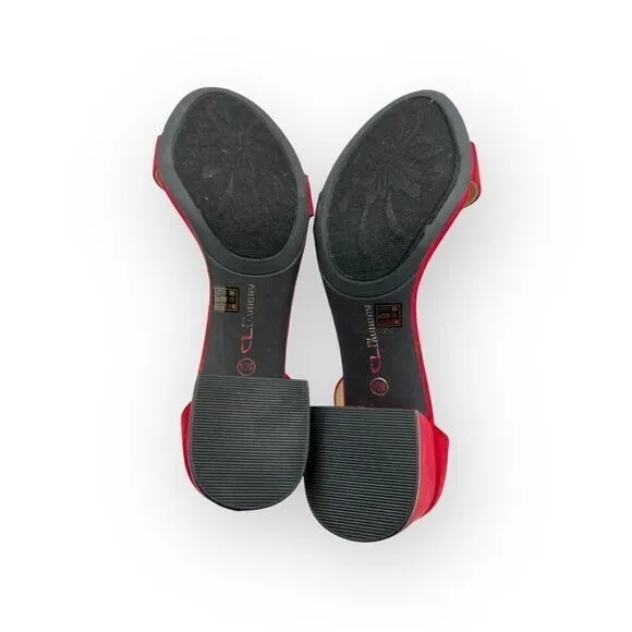 NWT CL By Laundry Womens Jody Super Suede Sandals Ruby Red Size 10M