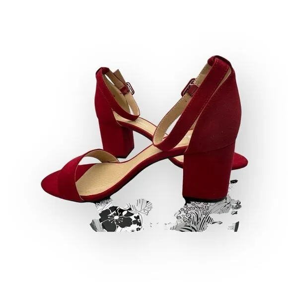 NWT CL By Laundry Womens Jody Super Suede Sandals Ruby Red Size 10M