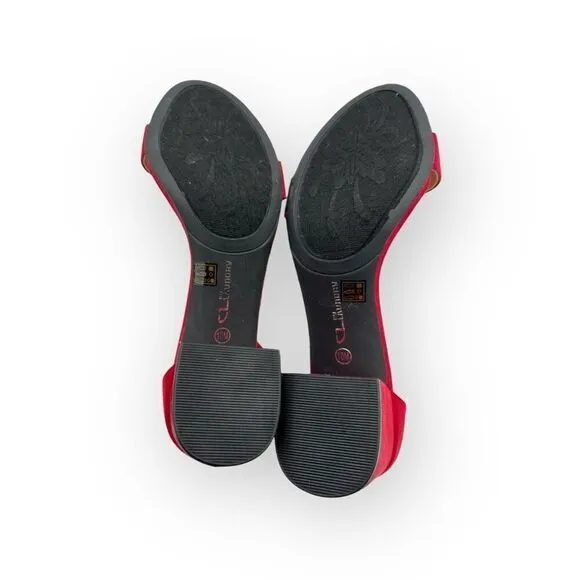 NWT CL By Laundry Womens Jody Super Suede Sandals Ruby Red Size 10M
