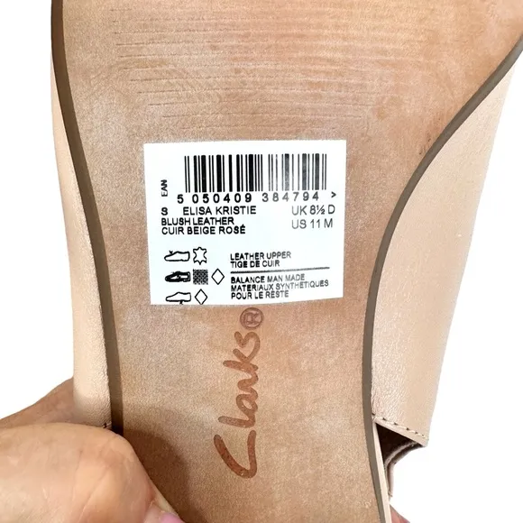 NWT Clarks Collection Elisa Kristie Block Heel Sandals SZ 11 Beige Tan Nude