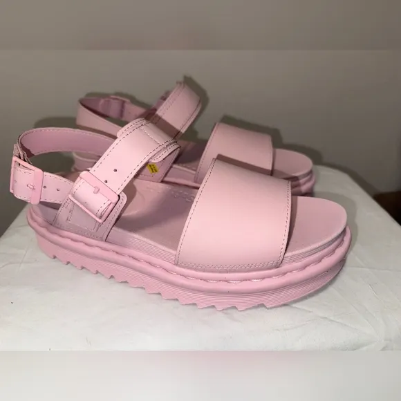 NWT Dr Martens Mono Voss Pink Leather Platform Strap Sandals Size 11L