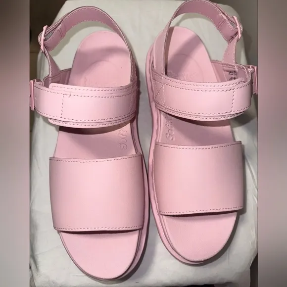 NWT Dr Martens Mono Voss Pink Leather Platform Strap Sandals Size 11L