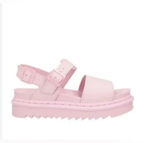 NWT Dr Martens Mono Voss Pink Leather Platform Strap Sandals Size 11L