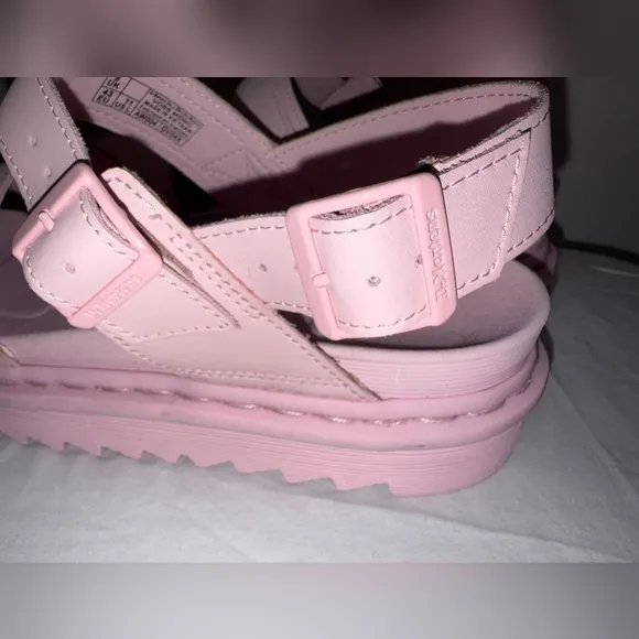 NWT Dr Martens Mono Voss Pink Leather Platform Strap Sandals Size 11L