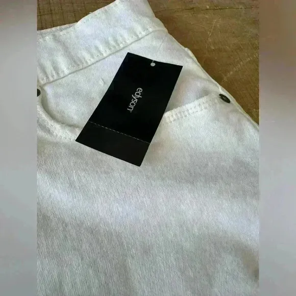 NWT Edyson Delon High Rise Shorts, White, Distressed, Fringe~Sizes 29 &amp; 30