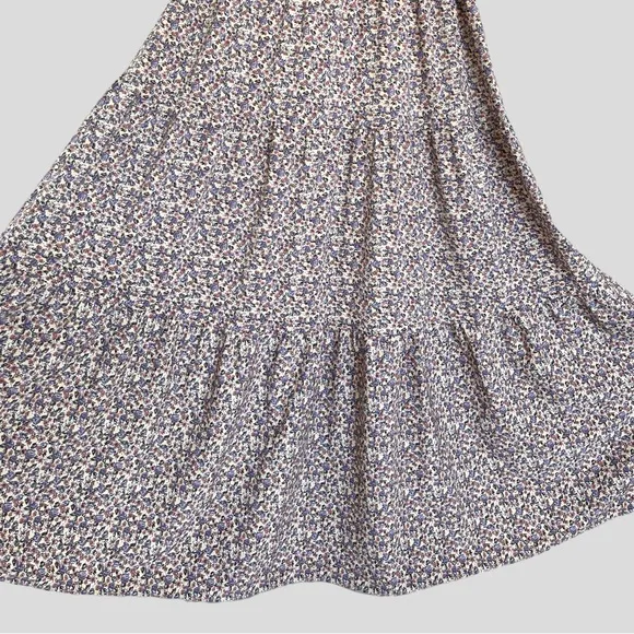NWT English Factory Floral Ruffle Sleeve Maxi Dress in Ivory Multi