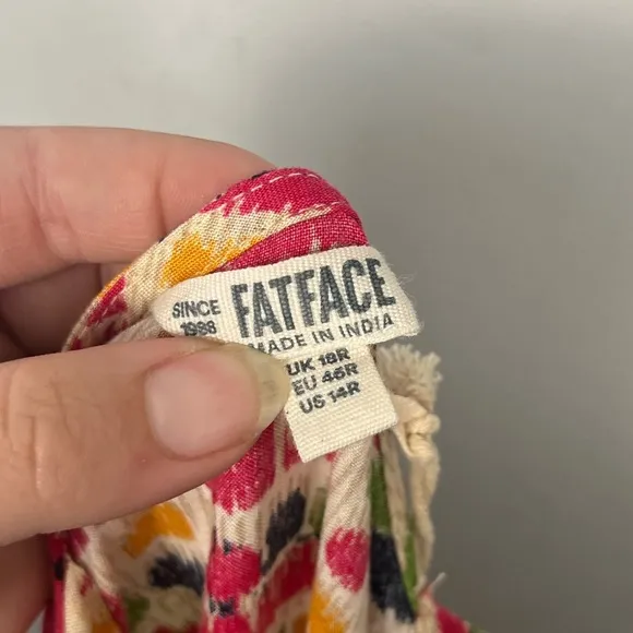 NWT FatFace Carmen Natural Trail Marks Maxi Dress size 14 reg