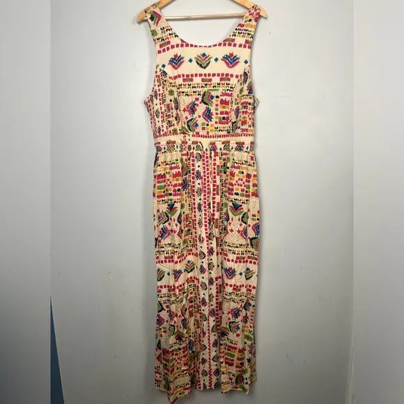 NWT FatFace Carmen Natural Trail Marks Maxi Dress size 14 reg