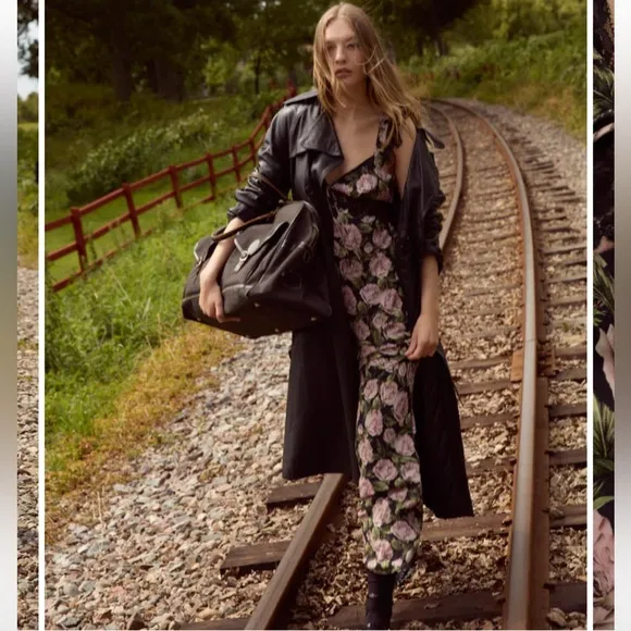 NWT For Love &amp; Lemons Fallen Rose Maxi Dress