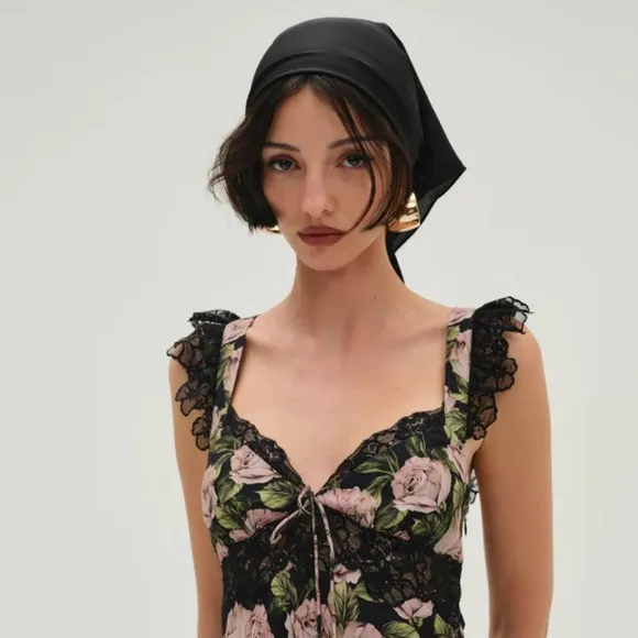 NWT For Love &amp; Lemons Fallen Rose Maxi Dress