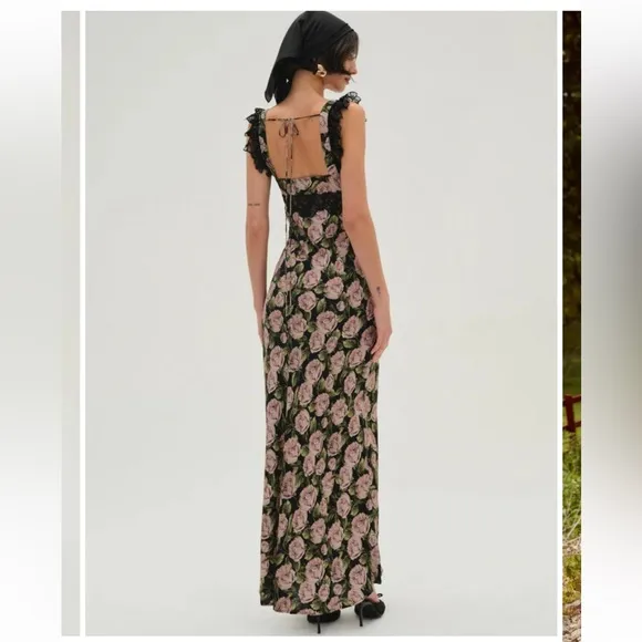 NWT For Love &amp; Lemons Fallen Rose Maxi Dress