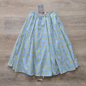 NWT HOUSE OF CB Cora Gathered Lace-Up Skirt Light Blue X-Small New With Tags